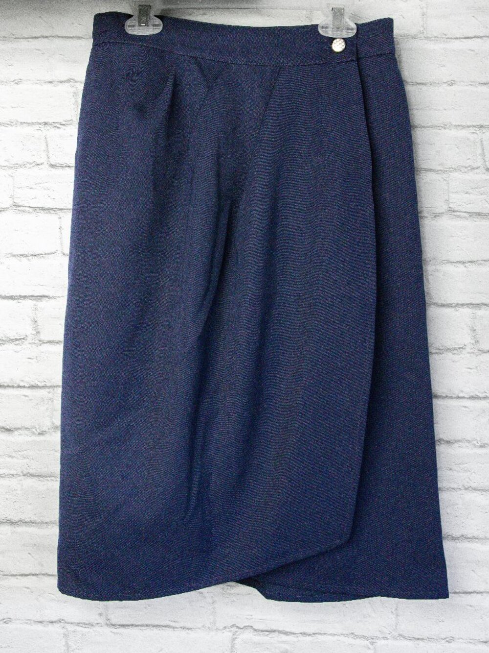 Vintage Casor 100% Wool Wrap Skirt, Navy